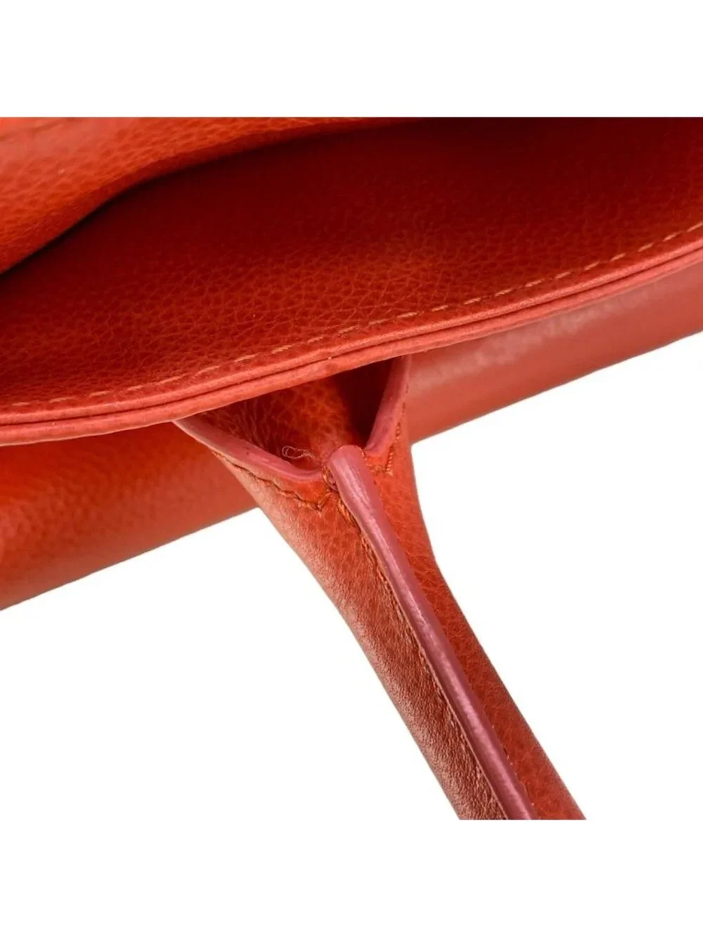 Chanel Tote Executive Line Orange Silver Leather